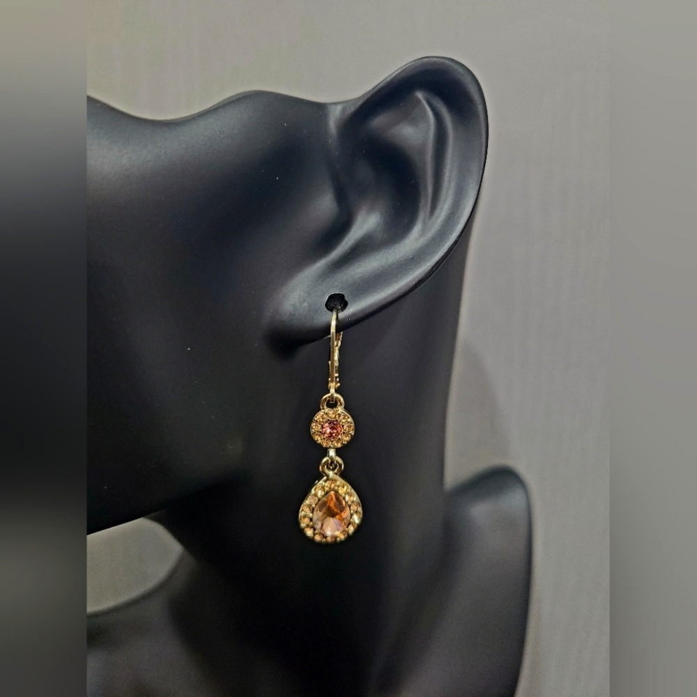 Napier gold earrings with gold stones